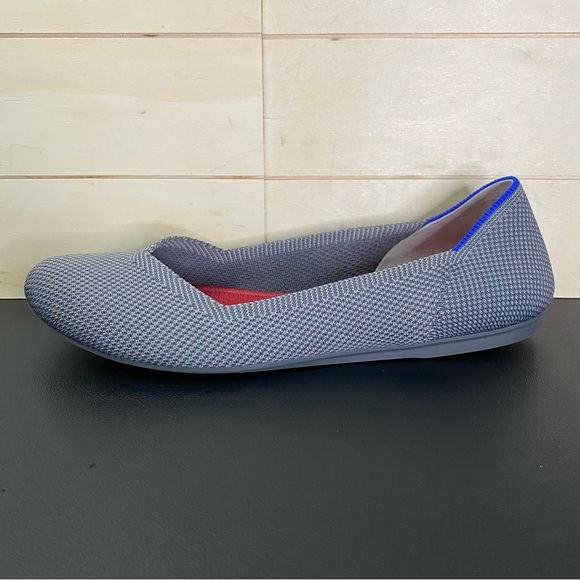 Rothys The Flat Pebble Grey Women's Size 8 Shoes Knit Ballet Flats Slip-Ons - Picture 4 of 11